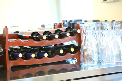 wine bottles at M Hotel Ljubljana